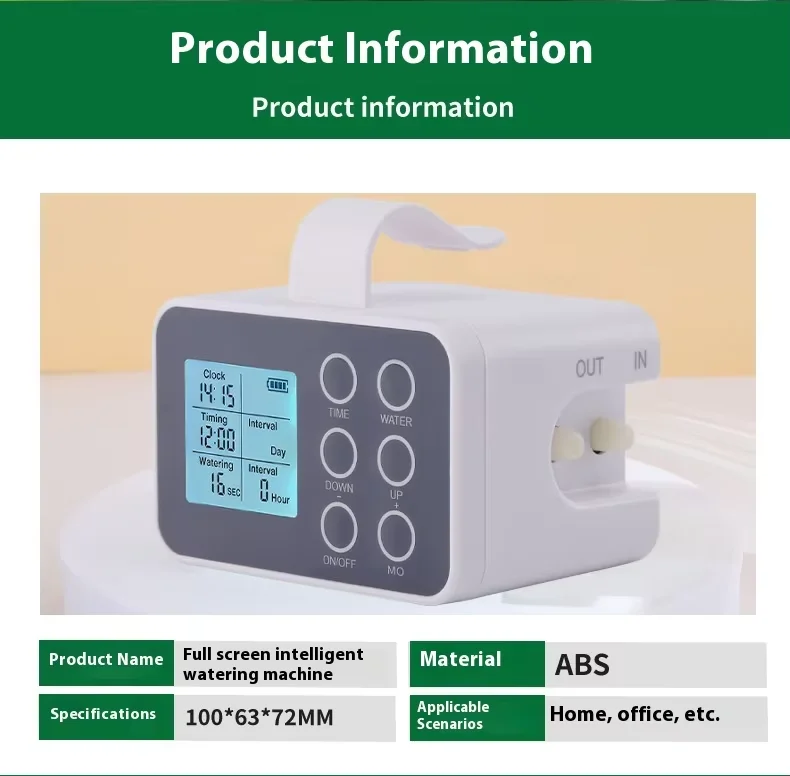 Smart Self Watering Device for Potted Plants with Full Screen Button Timer Irrigation System
