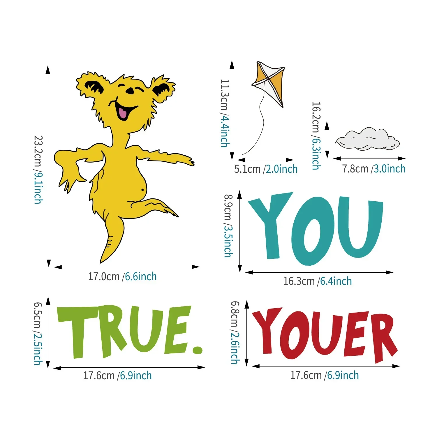 Dr. Seuss Learning Education Saying Wall Stickers Inspirational Quotes Wall Decals for Kids Room Study Classroom Wall Decoration