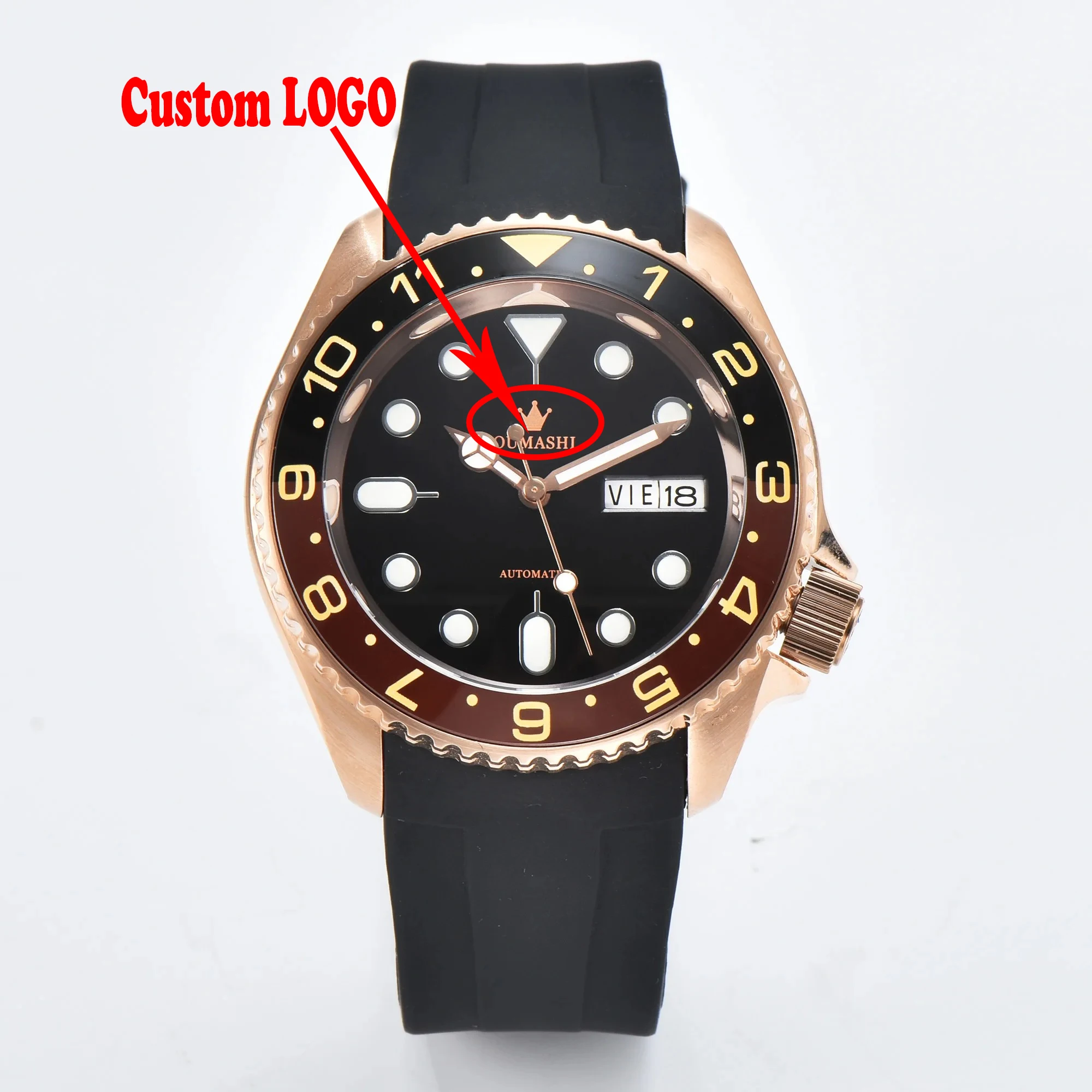 41mm Man 007 Watch Luxury Automatic Mechanical NH3 Series 34 35 36 Movement Stainless Steel 100m Waterproof Luminous Custom LOGO