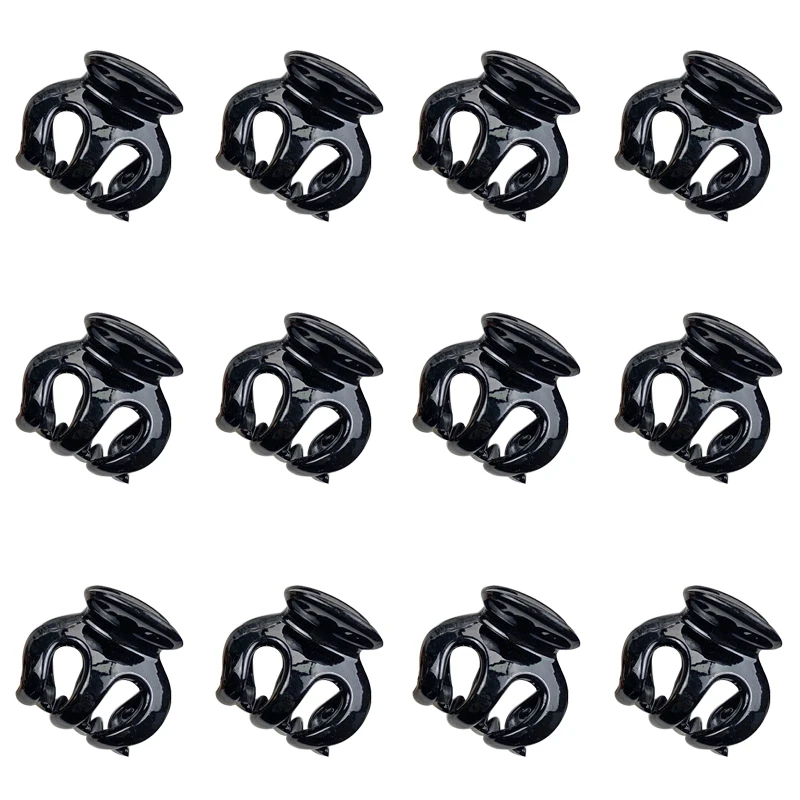 12pcs/lot Fashion Hair Claw Clips for Women Hair Accessories Black Hairclip Brown Crab Clip Girls Hairpins Headwear Party Gift