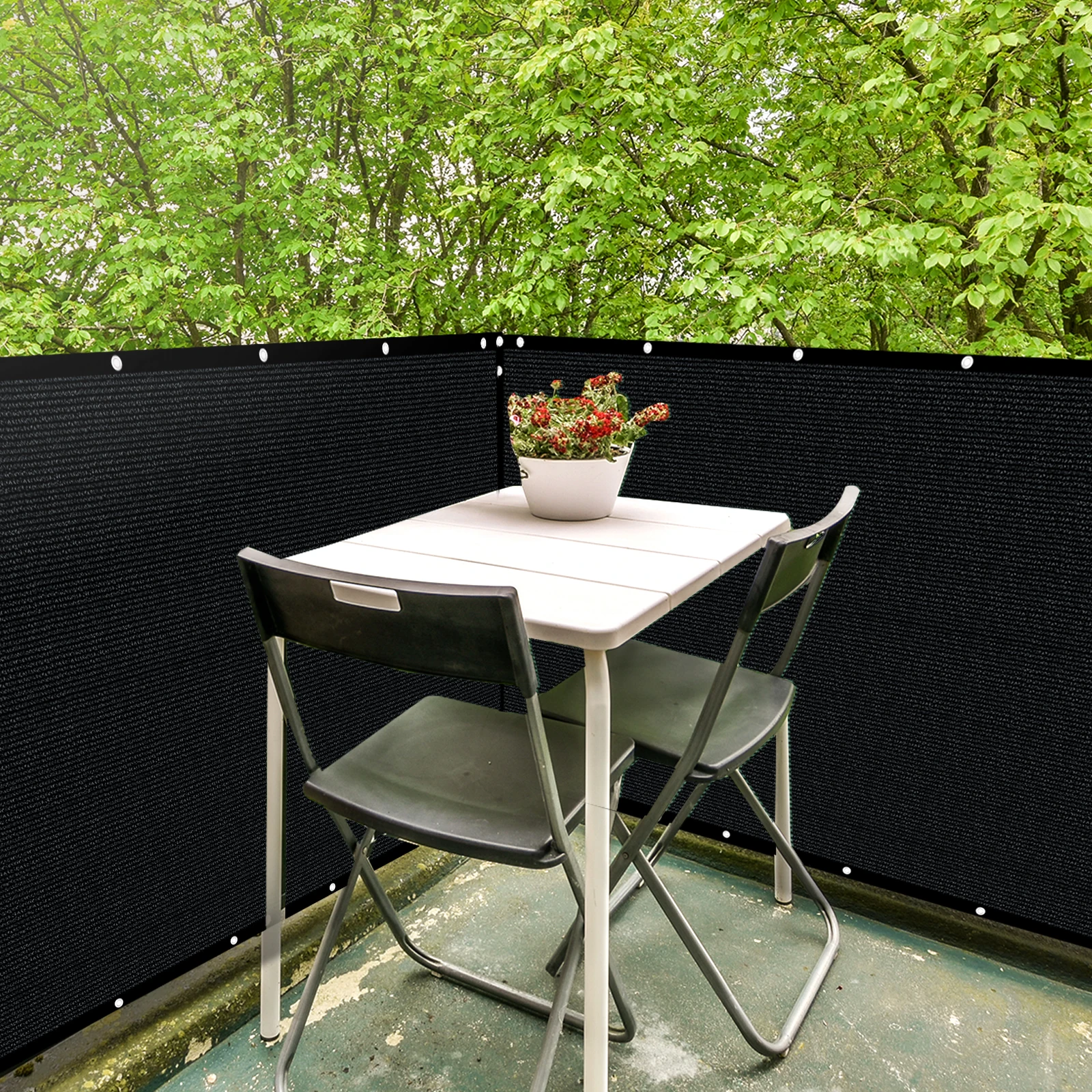 5ftx50ft سياج شاشة الخصوصية شبكة الخصوصية الثقيلة 185 GSM الزجاج الأمامي والغبار النسيج شاشة الخصوصية تغطي شبكة المبارزة #5