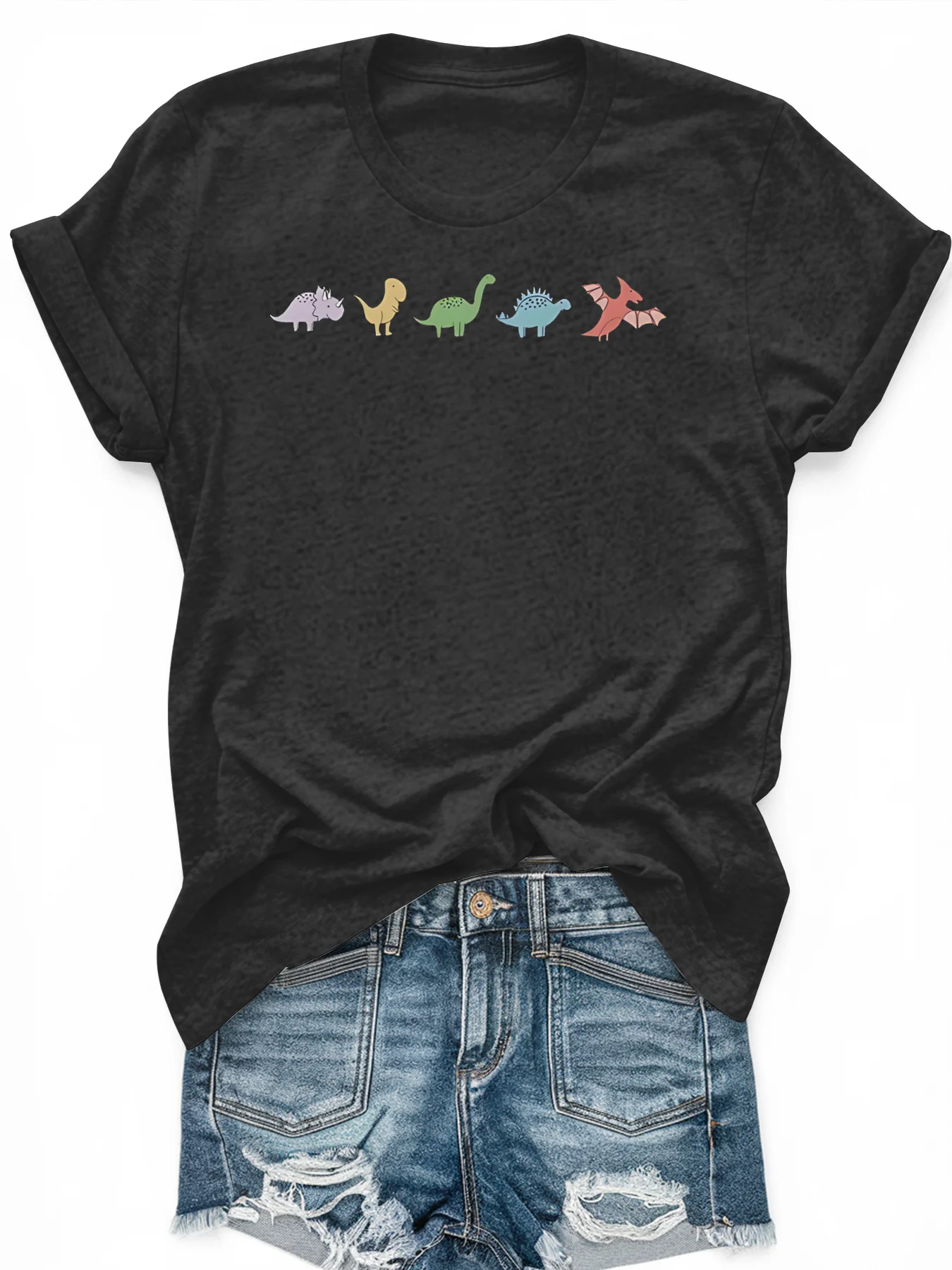 เสื้อยืดแขนสั้นพิมพ์ลายพลัสไซส์ผู้หญิง หลวมและลำลอง นุ่ม สบายและระบายอากาศได้ กีฬากลางแจ้ง