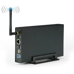 Portable 3.5'' HDD SSD Enclosure Portable  USB3.0 Rj45 Ethernet NAS Network Streaming Server Storage for Case