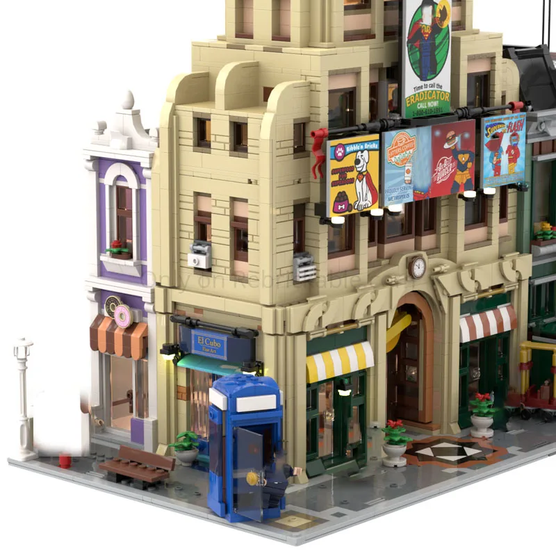 Novos blocos de construção moc bat filme arquitetura modelo planeta boutique hotel modular brinquedo das crianças presente diy conjunto montagem