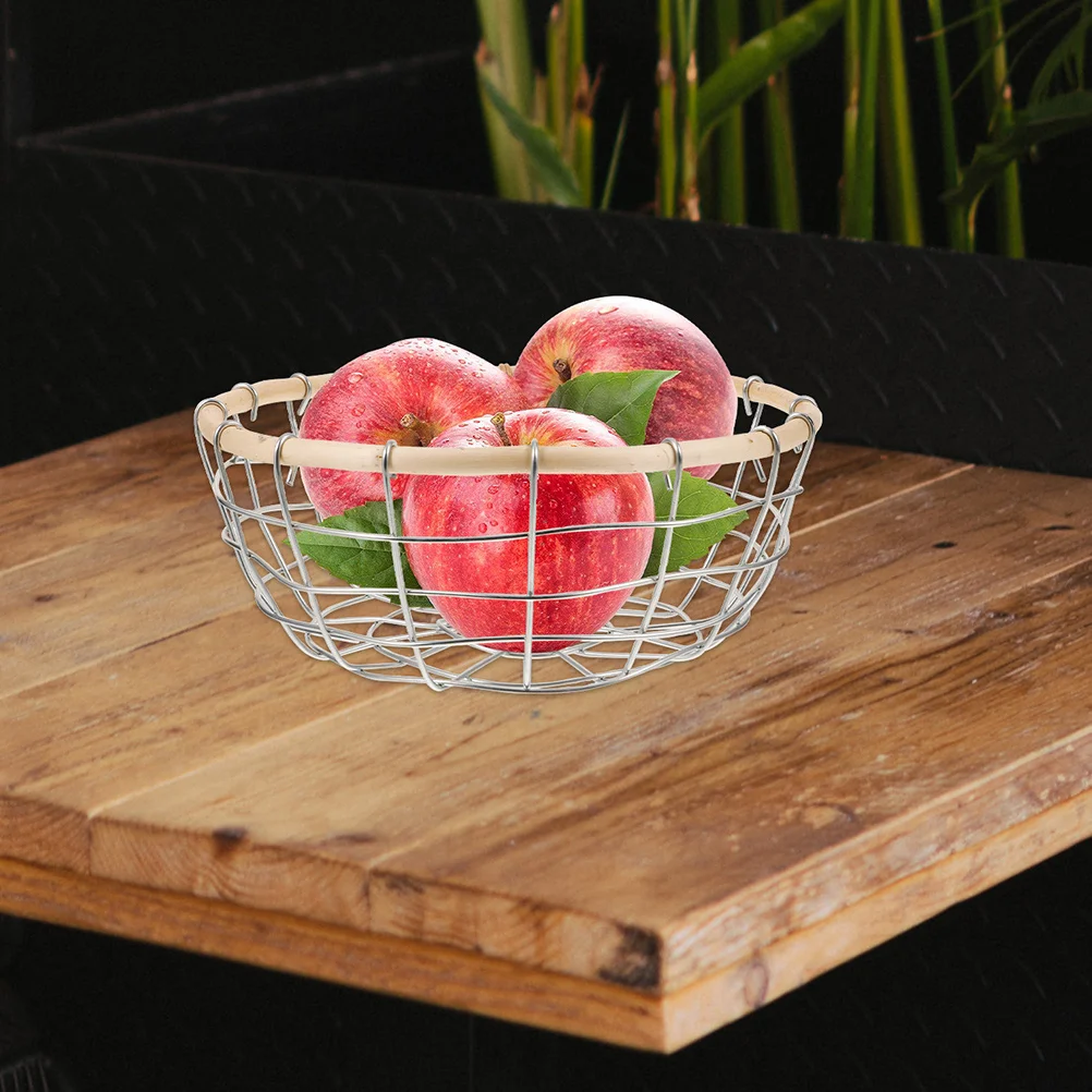 

Iron Wire Fruit Basket Compact Metal Storage Organizer For Kitchen Bread Vegetable Sundries Wire Baskets Table