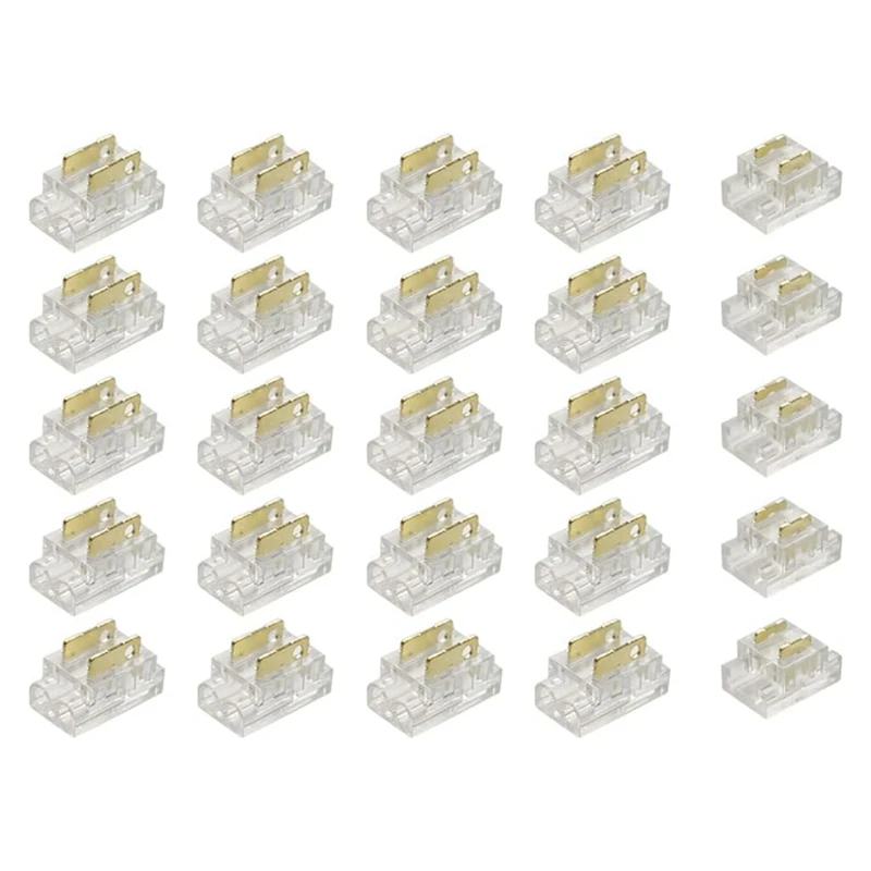 Promotion! 25PCS 2-Pin 5Mm COB LED Strip Connector Kit For Strip-To-Wire And Strip-To-Strip Joints On 5V-24V DC LED Light Strip