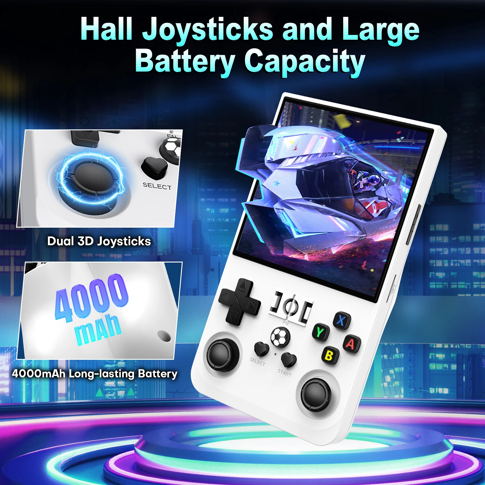 Retro R36 Pro Console de videogame portátil com tela IPS de 3,5 polegadas Leitor de bolso portátil com sistema Linux de jogos pré-carregados de 128 GB