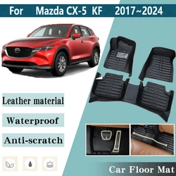 LHD Car Floor Mats for Mazda CX 5 2023 Accessories CX5 CX-5 KF 2017~2024 Foot Inner Liner Carpet Pads Custom Rug Car Accessories