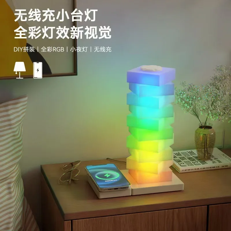

Креативный регулируемый ночник RGB Magic Cube своими руками, USB домашняя спальня, игровая комната с затемнением и изменением цвета, прикроватная лампа
