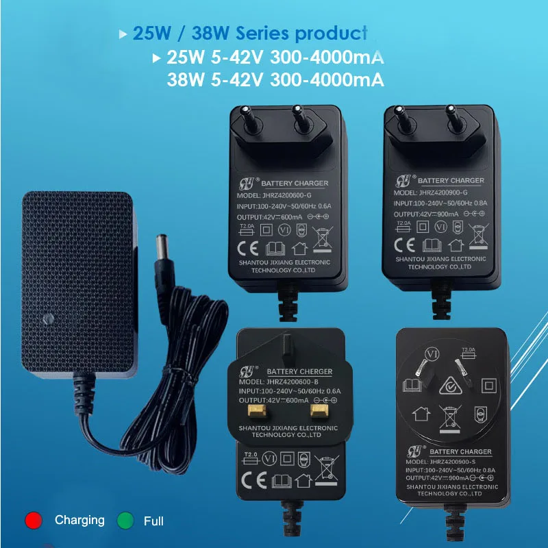 2pcs Lithium Battery Charger For Power Tools 21V 25.2V 500mA 850mA 1A 1.2A 1.8A 2A 3A US, EU, UK standard