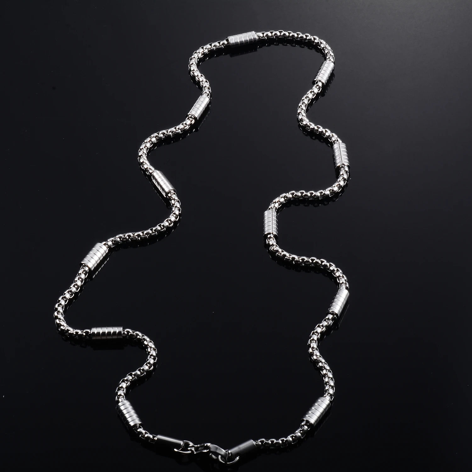 Yadreva Neuankunft Edelstahl-Halskette Handgefertigte Schlangen- und Zylinderkette für Männer und Frauen Schmuck – Detail 4