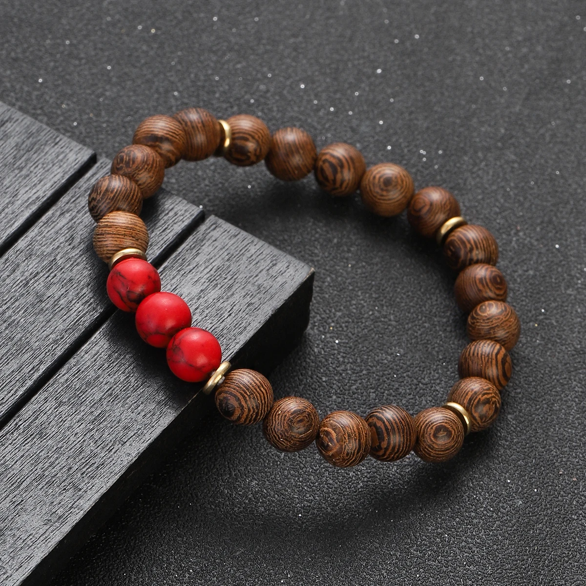 8mm New Fashion Natural Stone Beads Wood Bracelets Women Man Handmade Healing Balance Couple Charm Yoga Jewelry Gift