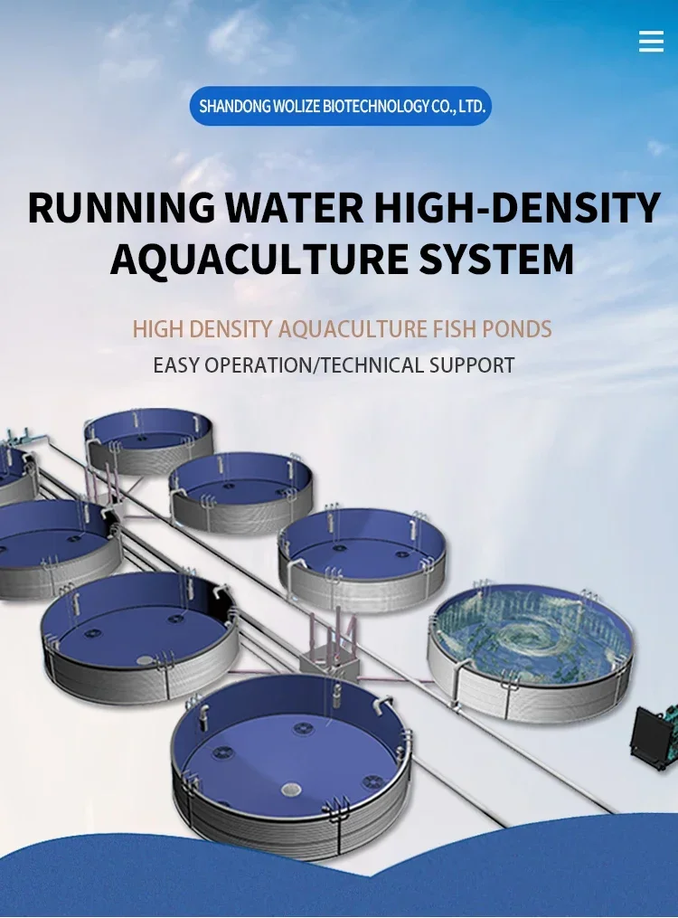 indoor breeding high-density flow aquaculture system galvanized sheet fish pond fish and shrimp farming