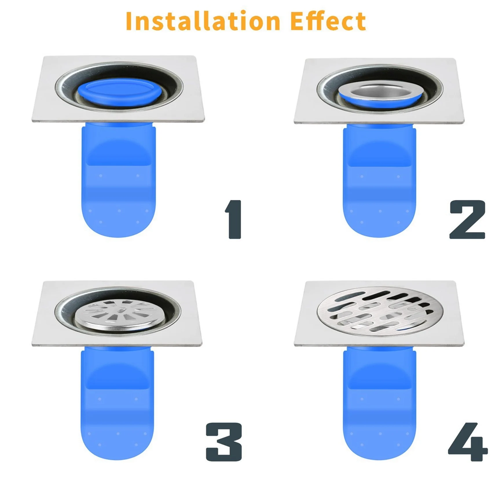 A84E-Drain Backflow Preventer 8 Pack, One Way Valve For Pipes Tubes In Toilet Bathroom Floor Drain Seal, 1.97 Inch Silicone