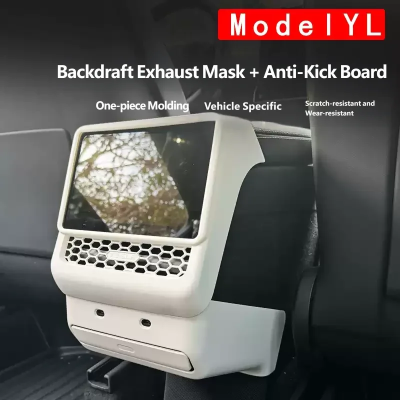 For Tesla Model YL/Y/3 2025 2026 Rear Screen Cover Protector Frame Back Air Vent Trim Protective Car Interior Accessories