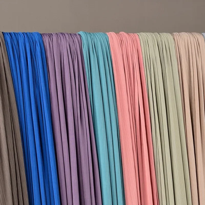 100x160cm Pleated Stripe Fabric Elastic Silky Smooth Anti-wrinkle Thin Spring Summer Stretch Garment Fabric