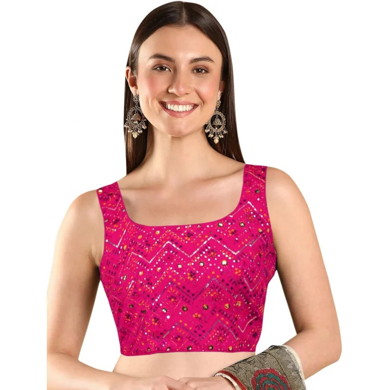 Sequin Embellished Readymade Saree Blouse for Women (B228-P)
