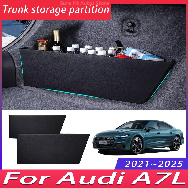For Audi A7L 2021~2025 2022 2023 2024 Car Thickening Trunk Storage Partition Multifunction Storage Box Auto Interior Accessories