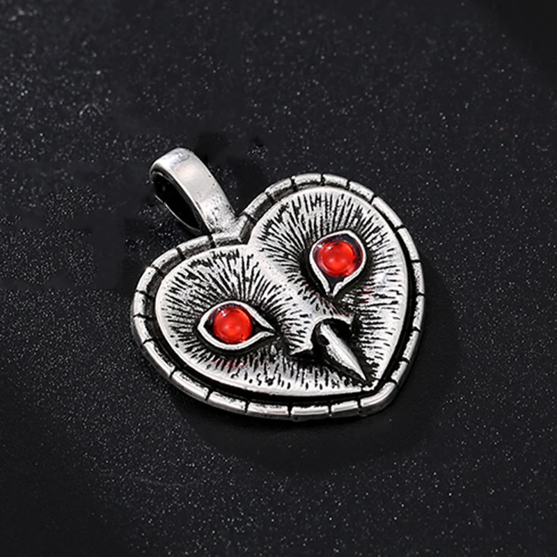 Trendy Retro Silvery Heart Owl Pendants For Necklace DIY Making Unisex Jewelry Handmade Pendant Charms