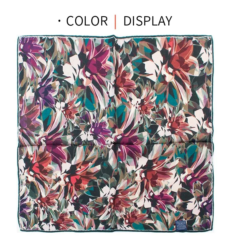 

Women Square Scarf 65x65cm 30% Silk 70% Wool Geometric Floral Print Double Sided Warm Winter Neck Wrap