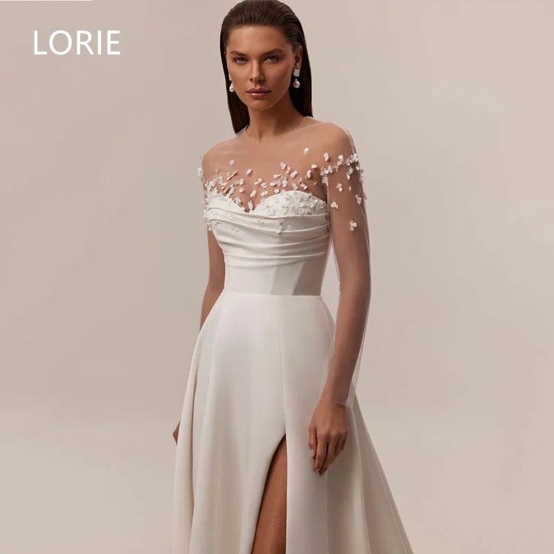 LORIE A-line Appliques Side Split Wedding Dress Strapless Sexy Bridal Gowns Sweetheart Wedding Gown Customized 2025