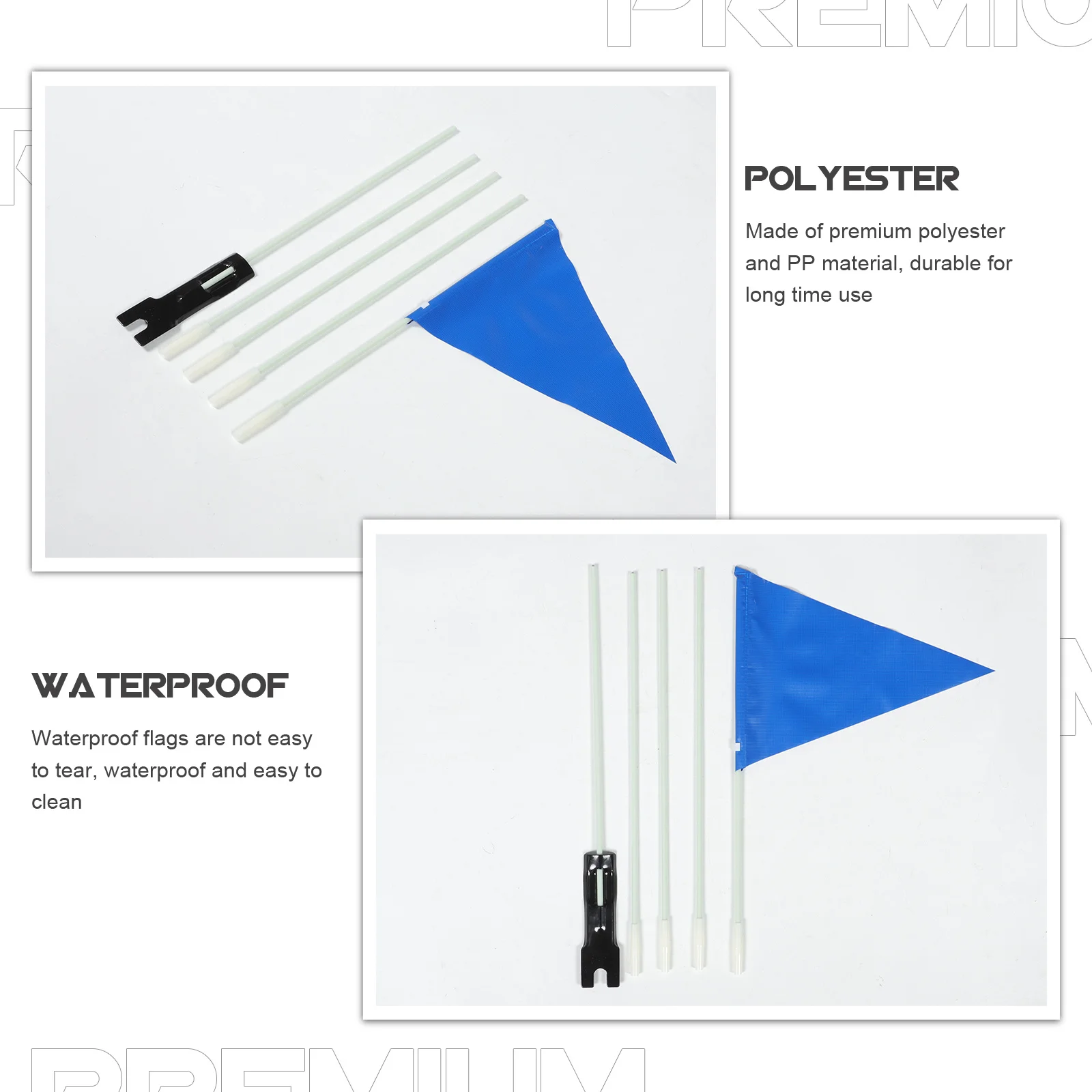 

1 Set Bicycle High Visibility Safety Flag For Kids Cycling Accessories Waterproof Lightweight Portable Adjustable Flagpole Bike