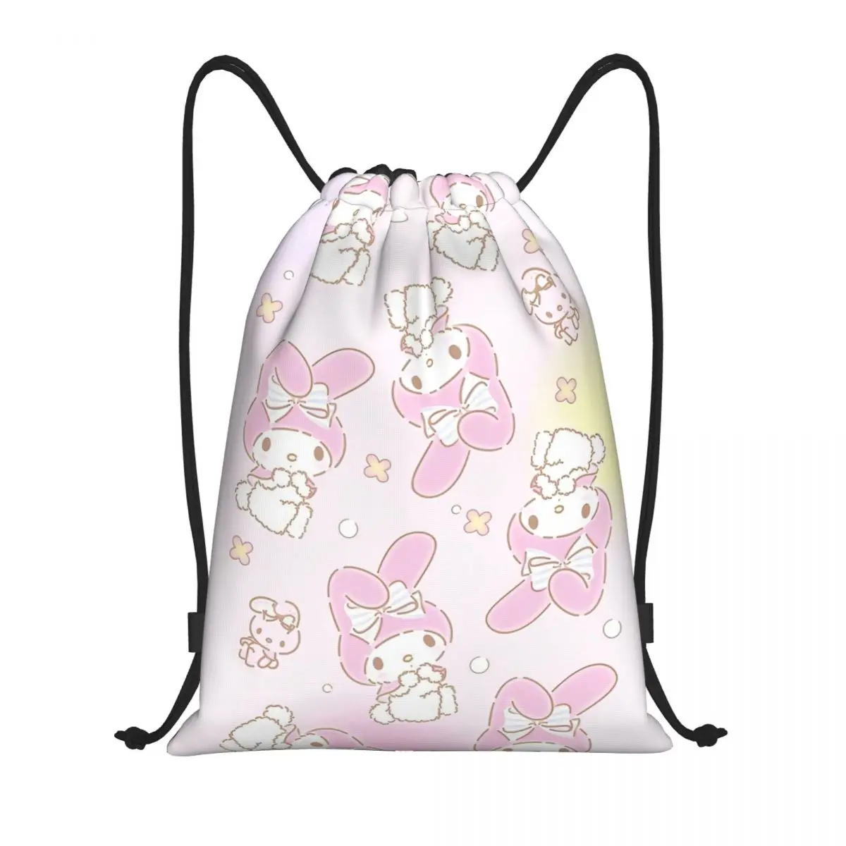 Sanrio Kawaii My Melody Drawstring Backpack Sports Gym Sackpack Anime String Bag for Exercise