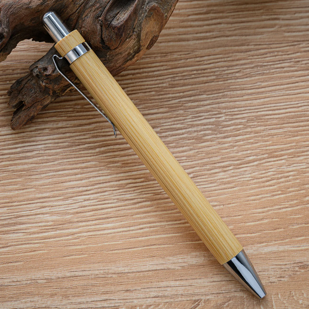 50Pcs Bamboo Wood Ballpoint Pen Blue Black Ink Business Signature Ball Pen Office School Wrting Stationery