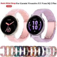 Resin Strap For Garmin Vivoactive 5 Venu 2 Plus Sq2 Vivomove HR Forerunner 645 245 55 Smart Watch Bands 20mm Watchbands Bracelet