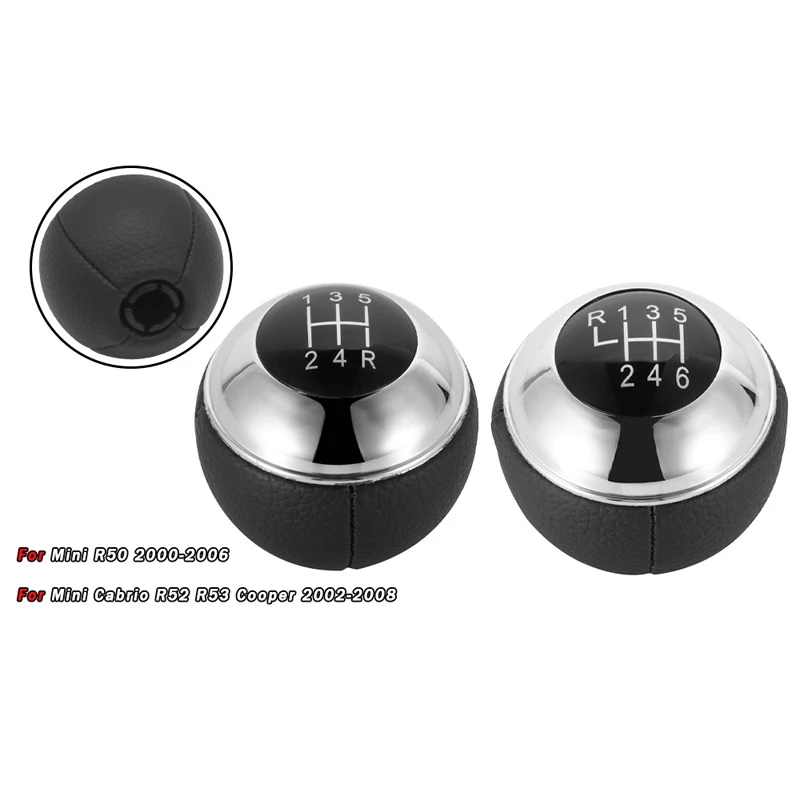 

5/6 Speed Manual Leather-Wrapped Gear Shift Knob for BMW MINI COOPER 2002-2008 - Transmission Lever, Durable Car Accessories