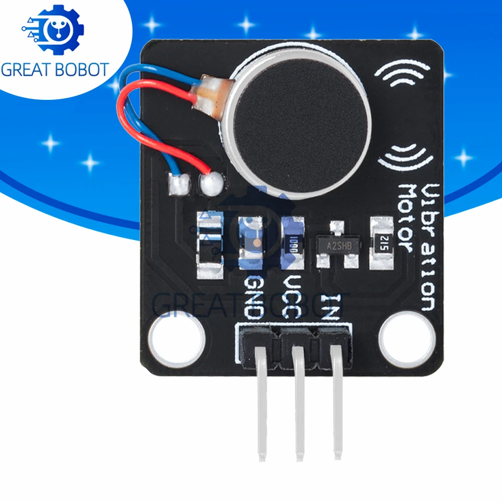 TTL-Controlled Vibration Motor Driver - 5V DC Mini Eccentric Rotating Mass (ERM) Module with High/Low Level Trigger