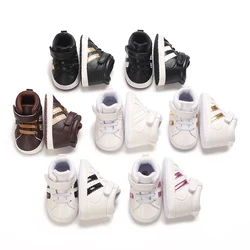 Chaussures de sport à blocage de documents pour tout-petits, cuir PU souple, chaussures décontractées pour bébés, garçons et filles, rencontre avec bébé, mode, 0 à 18 mois, nouveau