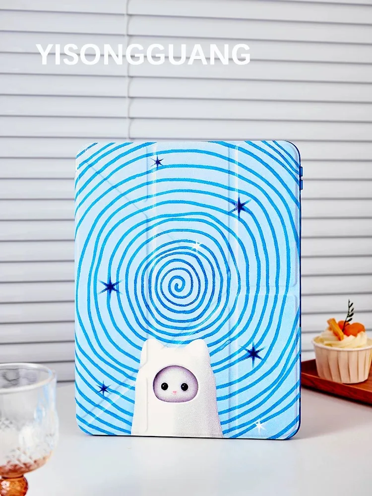 

White cat flat shell, suitable for iPad, acrylic material