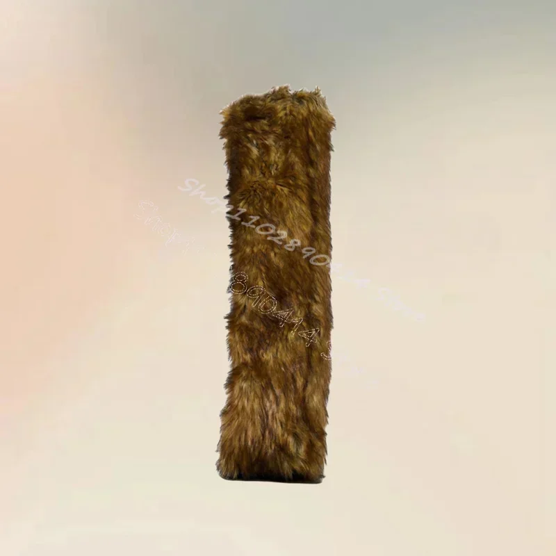 Brown Fur Decor Wedges Heel Winter Boots Slip On Women Shoes Pointed Toe Warm Novel Party Feast Banquet 2026 Zapatos Para Mujere