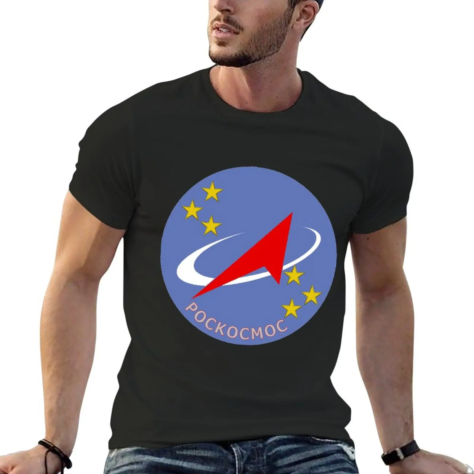 Roscosmos Flight Suit Patch T-Shirt sublime blue archive plus sizes vintage clothes mens t shirts