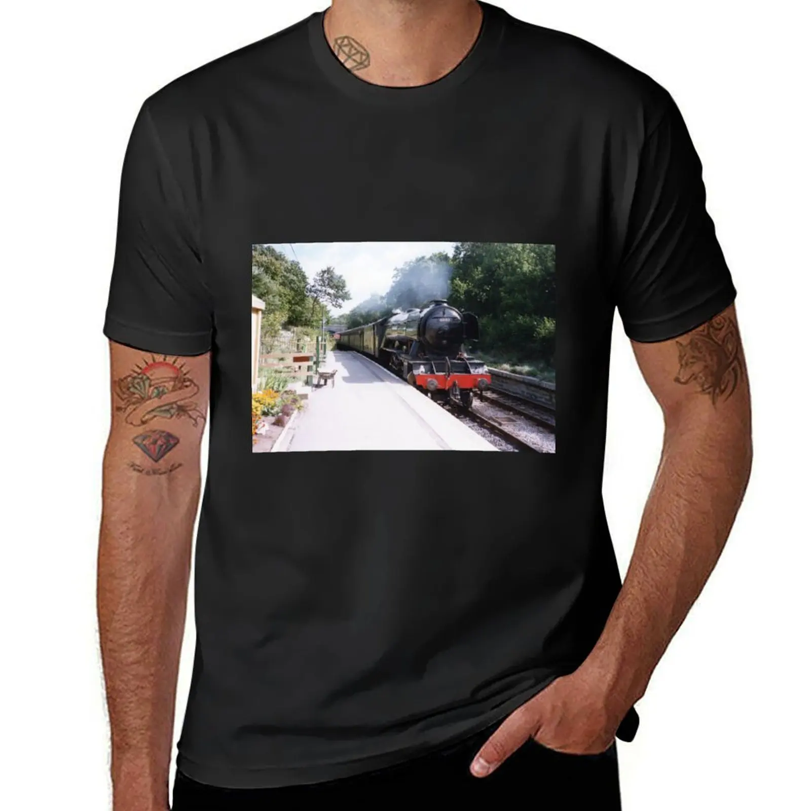 Flying Scotsman Steam Train T-Shirt graphics quick-drying summer clothes fruit of the loom mens t shirts