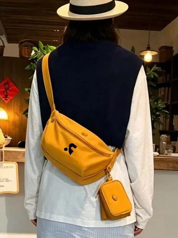new-2026-unisex-lightweight-multifunctional-casual-crossbody-bag-outdoor-sports-chest-bag-soft-canvas-zipper-closure-leisure