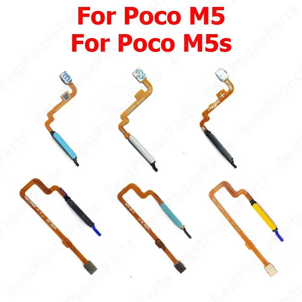 

Гибкий кабель датчика отпечатков пальцев для Poco M5 M5s, сканер печати пальцев, кнопка «Домой», гибкие кабели, запасные части для мобильных телефонов