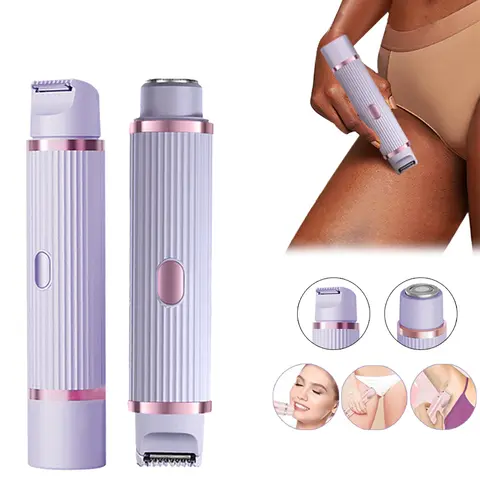 여성용 전기 면도기 비키니 겨드랑이 레이디 페이셜 면도기 방수 더블 헤드 제모 제모기 전기 여성 트리머