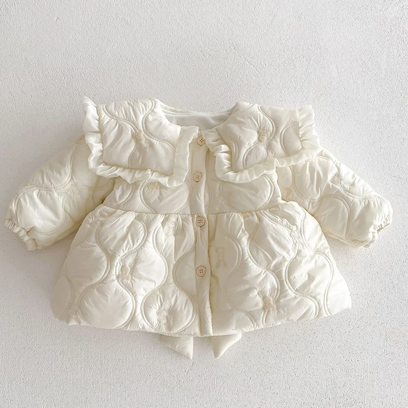 Winter Children Embroidery Plush Clothes Infant Baby Girls Thicken Warm Cardigan Coat Toddler Baby Girl Thicken Warm Jacket