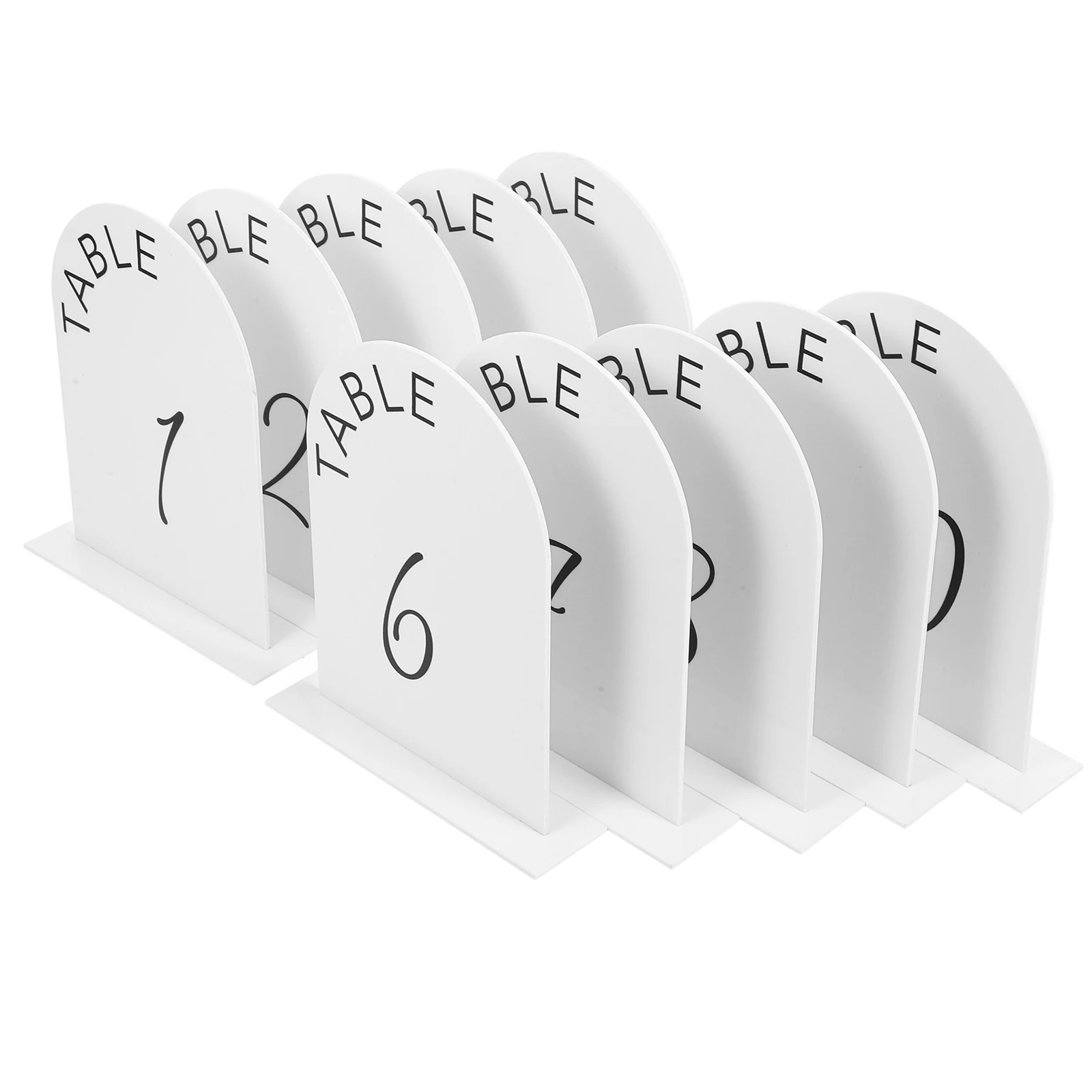 

10pcs Acrylic Numbers Clear Base Wedding Signs DIY Wedding Table Signs Blank Menu Markers Small Size Decorative Plates
