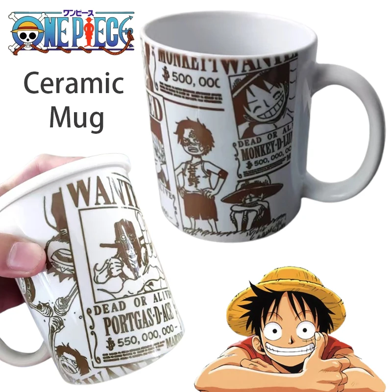

One Piece Luffy Ceramic Mug Cartoon Creative Water Cup Home Coffee Milk Breakfast Cups Drinkware Men Office Drinking Juice Mugs