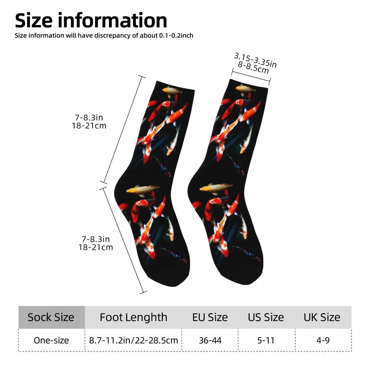 Pond Traditionnal Koi Fish Sock Printed Man Polyester