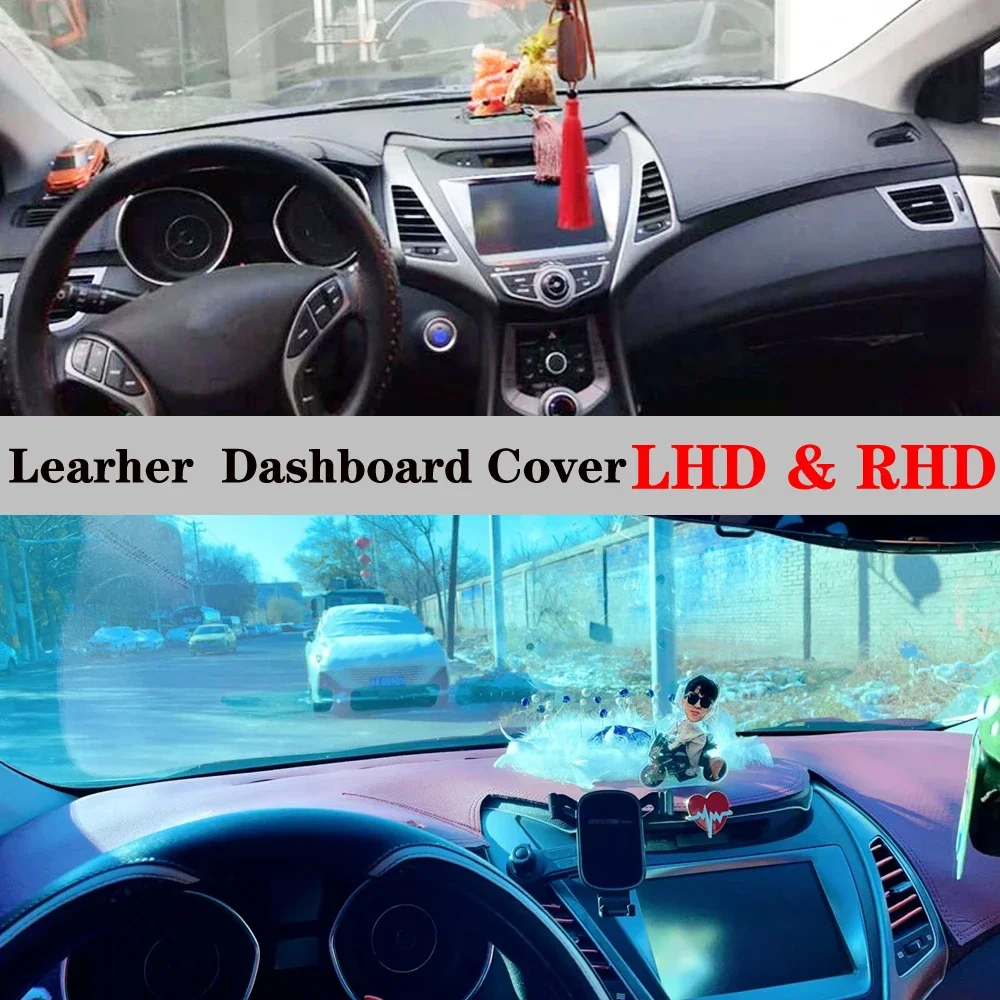 

Коврик для приборной панели, чехол из искусственной кожи, коврик от солнца, анти-УФ-защита, автомобильные аксессуары для Hyundai Elantra MD 2011 2012-2016