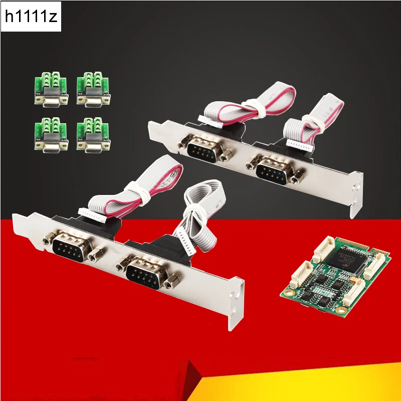 

Mini PCIE to 4 Port RS422/RS485 Serial Card DB9 Com Half Size Mini PCI Express Serial Port Controller Expansion Card EXAR 17V354