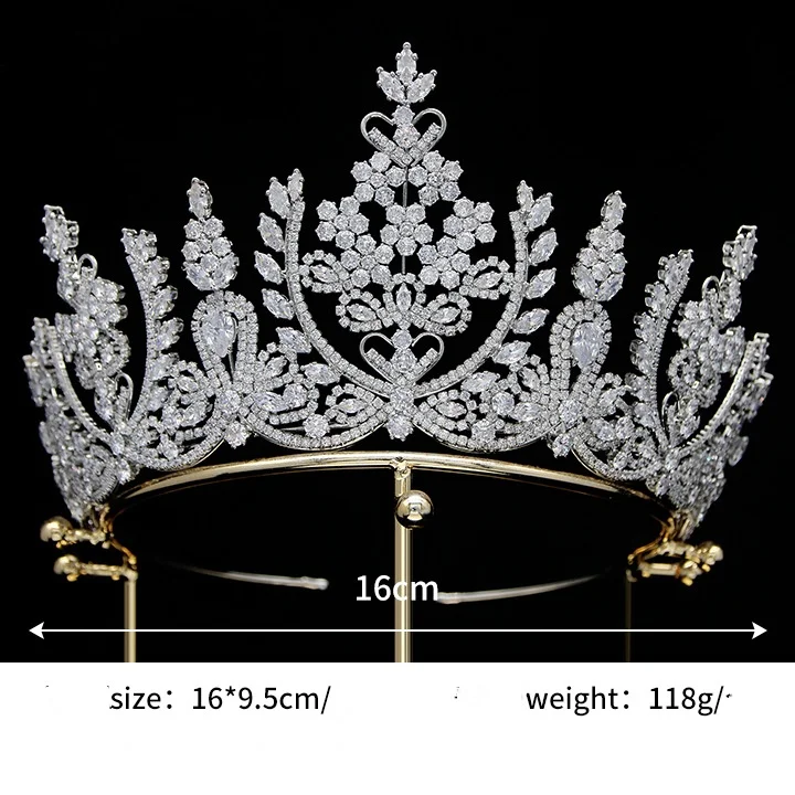 Luxury Bridal Crowns Tiaras For Wedding Hair Jewelry Headdress Zircon Princess Big Bride Crowns Pageant Diadema Prom Headpieces