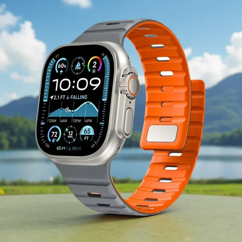 Sportliches Magnetarmband für Apple Watch Band Ultra 3 2 49mm 45mm 44mm 40mm 41mm 38mm Silikonarmband iWatch Series 11 10 42mm 46mm