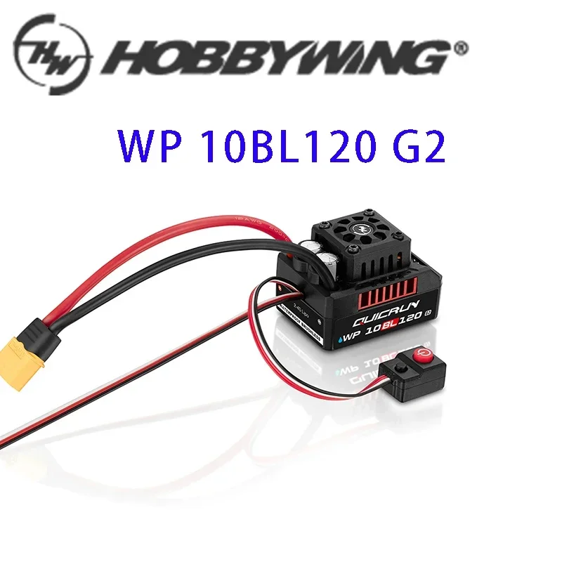 

Hobbywing QUICRUN WP 10BL120 G2 120A Бесщеточный ESC Водонепроницаемый регулятор скорости XT60 Plug 2-4S Lipo для 1/10 1/12 RC автомобиля