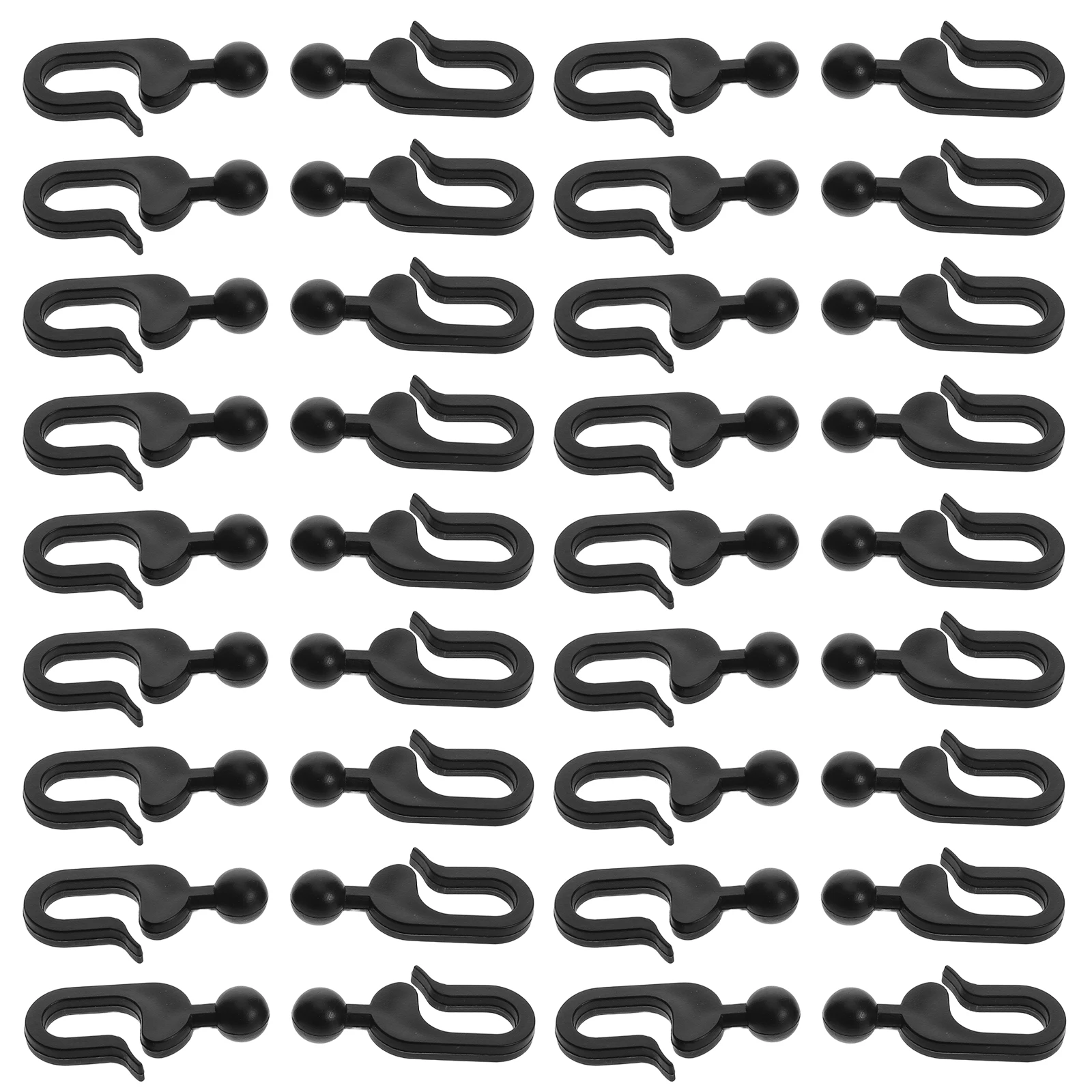 

50 Pcs Tent Sunshade Hook Awning Rails Hooks Gauze Canopy Clip Camper Curtain Clips Camping Black