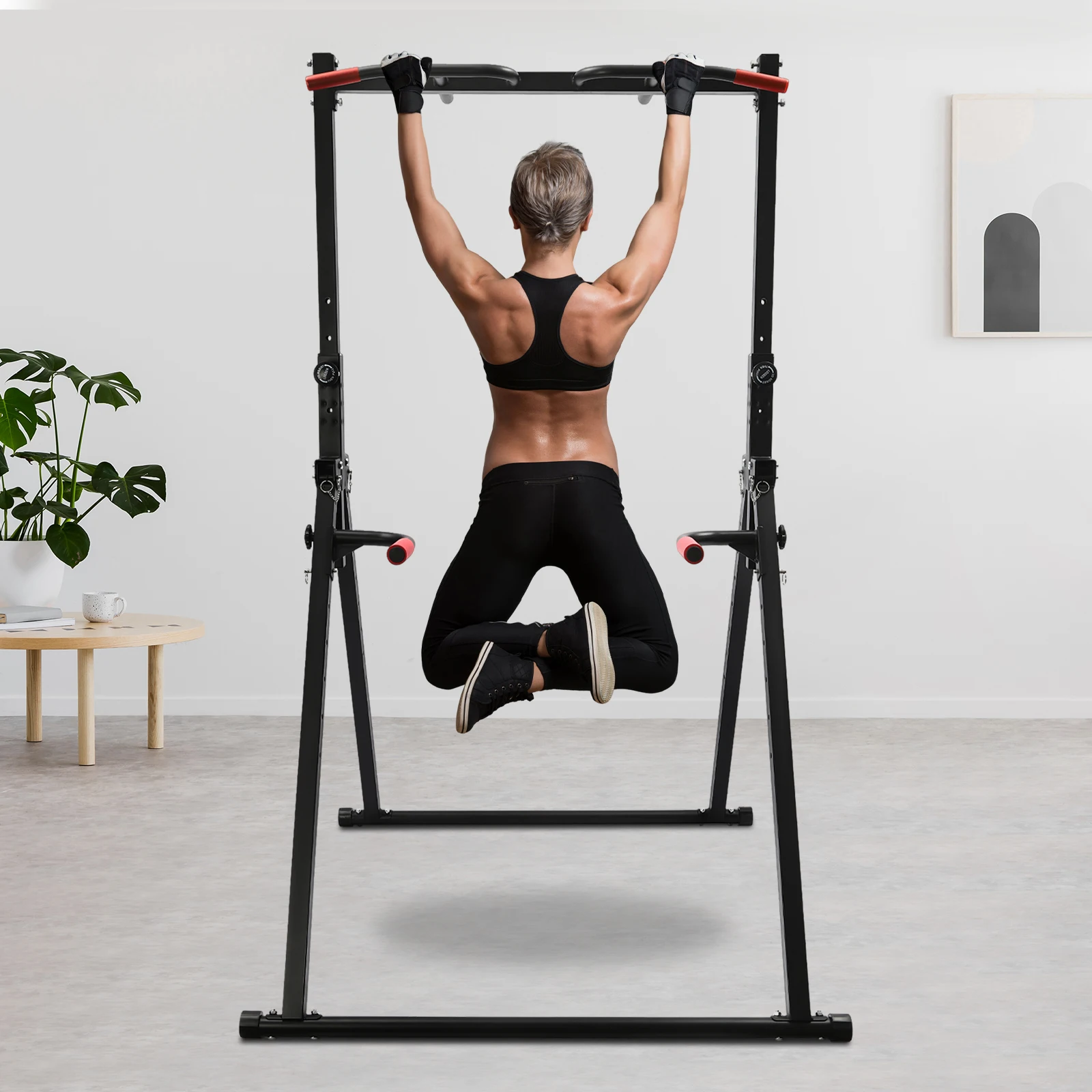 Triangular Pull Up Station, Pull Up Bar for Home Gym Strength Training Equipment, Adjustable Height Home Pull Up Bar